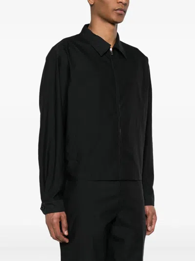 Lemaire Men Blouson Shirt In Bk999 Black