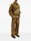 Lemaire Brown Boxy Trucker Jacket In Br398 Denim Acid Snow Bronze