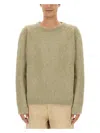 Lemaire Crew-neck Brushed-effect Jumper In Grey