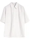 Lemaire Boxy White Short-sleeve Shirt With Classic Collar