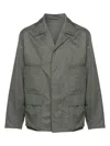 Lemaire Cotton Blend Multipocket Overshirt In Grey