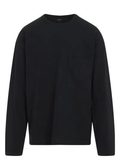 Lemaire Men's Cotton-linen Jumper Sweater In Black