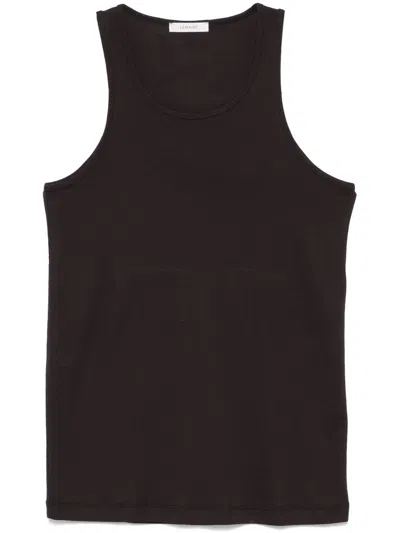 Lemaire Men Cotton Tank Top In Nero