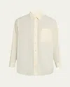 Lemaire 'circle' Shirt With Back Yoke In Almond Milk
