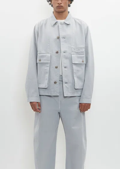 Lemaire Denim Boxy Jacket In Snowy Blue Grey
