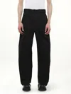 Lemaire Belted Straight-leg Pants In Black