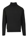 Lemaire Men High-neck Wool Sweater In Black