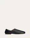 Lemaire Men's Leather D'orsay Slip-on Loafers In Black