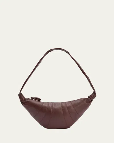 Lemaire Men's Medium Croissant Leather Shoulder Bag In Roasted Pecan Br503