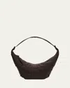 Lemaire Men's Medium Soft Game Shoulder Bag In Dark Chocolate
