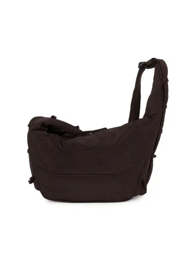 Lemaire Men's Medium Soft Game Shoulder Bag In Dark Chocolate