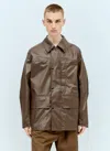 Lemaire Snap-buttoned Rain Jacket In Brown