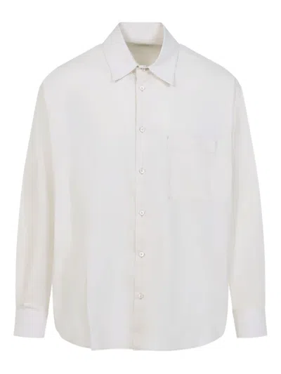 Lemaire Regular Shirt With Long Sleeves And Pointed Collar In White