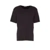 Lemaire Crewneck Ribbed Texture Plain Design T-shirt In Black