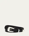 Lemaire Men's Soft Leather Western Belt In Black