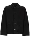 Lemaire Boxy Cropped Seam Detail Jacket In Black