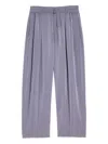 Lemaire Gray Belted Relaxed Trousers In Blu