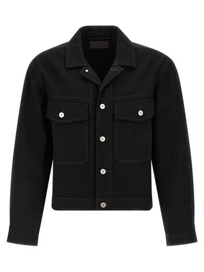 Lemaire Men's Trucker Jacket In Black
