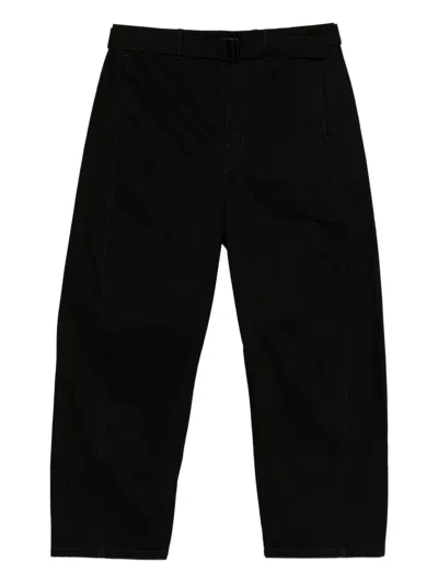 Lemaire Men Twisted Denim Cotton Jeans In Black