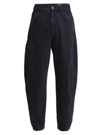 Lemaire Men's Twisted Denim Pants In Soft Bleached Black