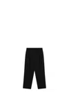 Lemaire Black Drawstring Pants In Wool Blend