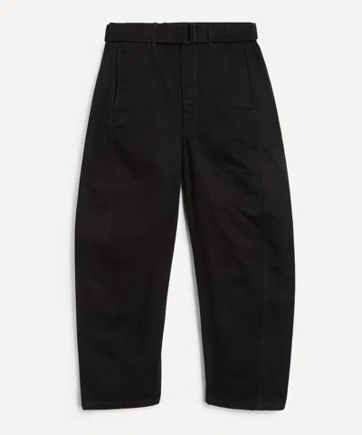 Lemaire Mens Black Twisted Belted Trousers