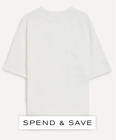 Lemaire Mens Boxy Short-sleeve T-shirt In White