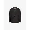 Lemaire Mens  Double-breasted Relaxed Wool-blend Blazer In Dark Espresso Melange