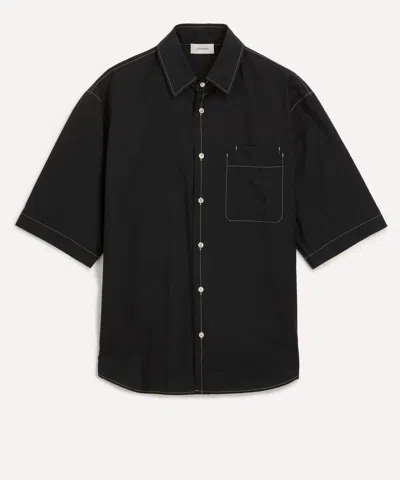 Lemaire Mens Double Pocket Short Sleeve Shirt In Black