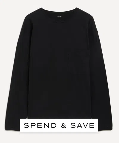 Lemaire Mens Jet Black Long Sleeve T-shirt