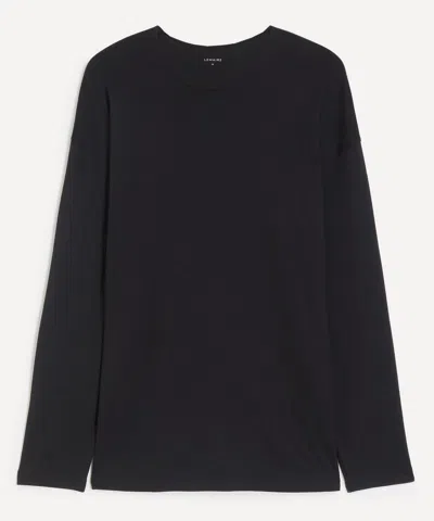 Lemaire Mens Long-sleeve Cotton-silk T-shirt In Black