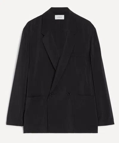 Lemaire Mens Soft Double-breasted Dry Silk Jacket In Black