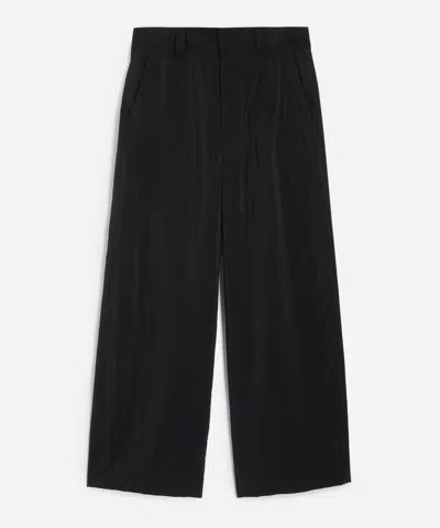 Lemaire Mens Soft Tailored Dry Silk Trousers In Black