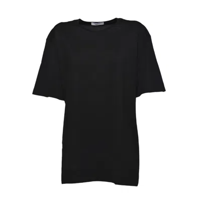 Lemaire Mercerized Cotton Jersey T-shirt With Gathered Finishes In Black