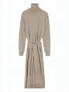 Lemaire Merino Blend Midi Dress With Turtleneck In Multi