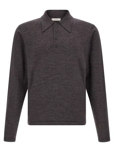 Lemaire Merino Mouliné Wool Shirt In Brown