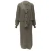 Lemaire Merino Wool Blend Tie Cardigan Sweater Dress In Brown