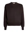 Lemaire Dark Brown Wool And Acrylic Sweater In Brown
