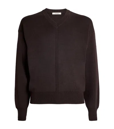 LEMAIRE MERINO WOOL-BLEND V-NECK SWEATER