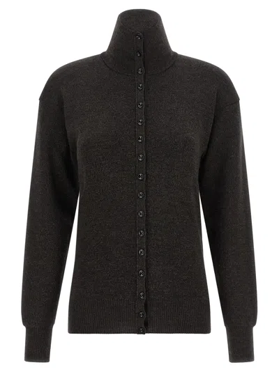 Lemaire Merino Wool Cardigan In Brown