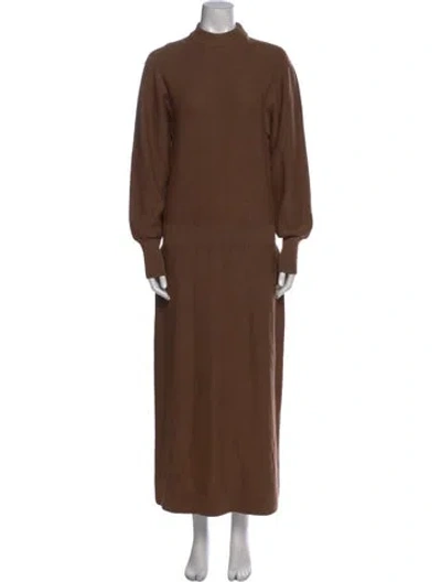 Pre-owned Lemaire Merino Wool Long Dress In Neutral