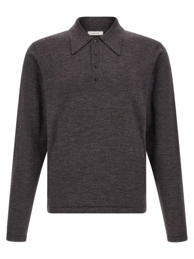 Lemaire Merino Wool Polo Shirt In Multi