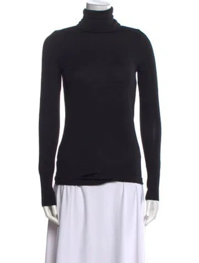 Pre-owned Lemaire Merino Wool Turtleneck Sweater In Black
