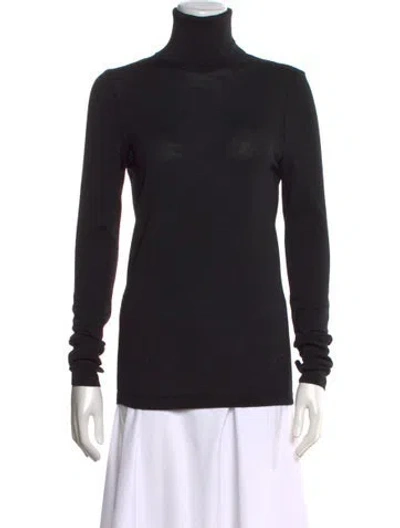 Pre-owned Lemaire Merino Wool Turtleneck Sweater In Black