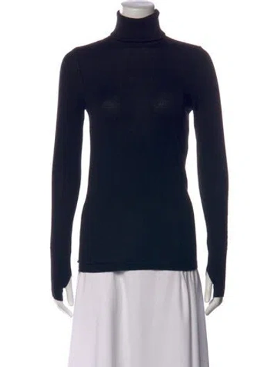 Pre-owned Lemaire Merino Wool Turtleneck Sweater In Blue
