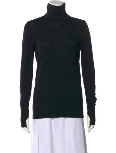 Pre-owned Lemaire Merino Wool Turtleneck Top In Black