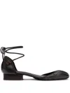 Lemaire Brown Micro Ballerina Heeled Sandals In Black