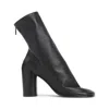 Lemaire Mid-calf Black Lamb Leather Boots With Block Heel In Black