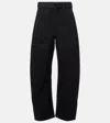 Lemaire Trousers With Twisted Belt And Wide Leg In Black
