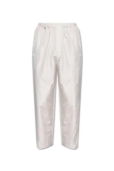 Lemaire Mid-rise Wide-leg Trousers In Beige